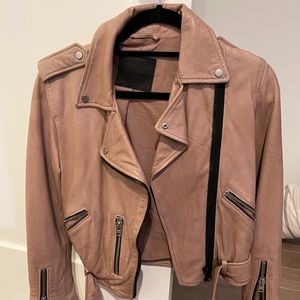All saints blush balfern leather jacket